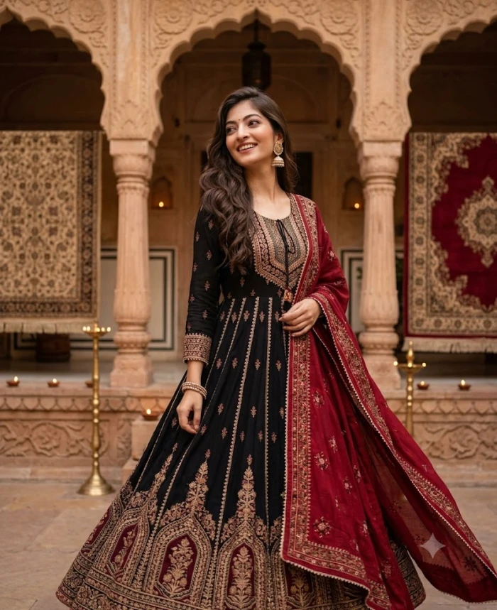Traditional Anarkali Outfit Look sample