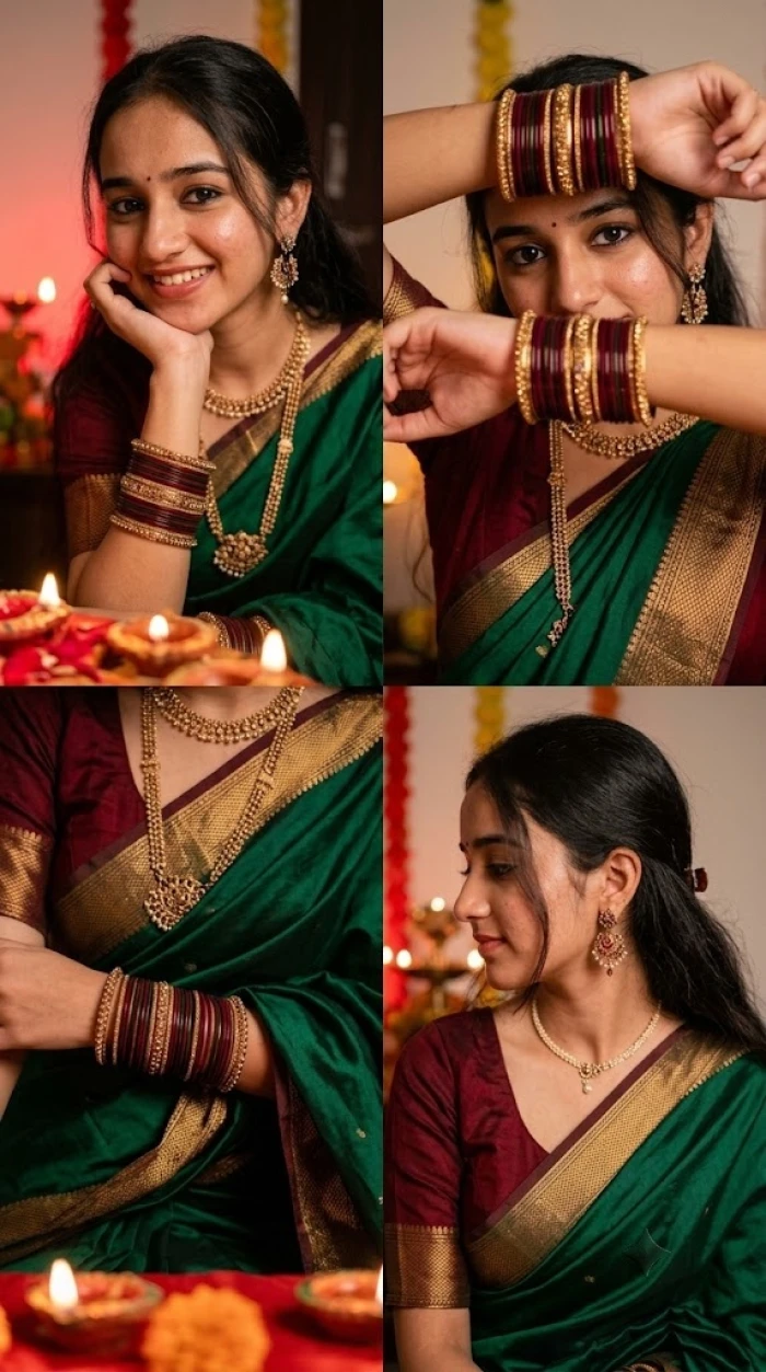 Traditional Saree Detail Collage sample