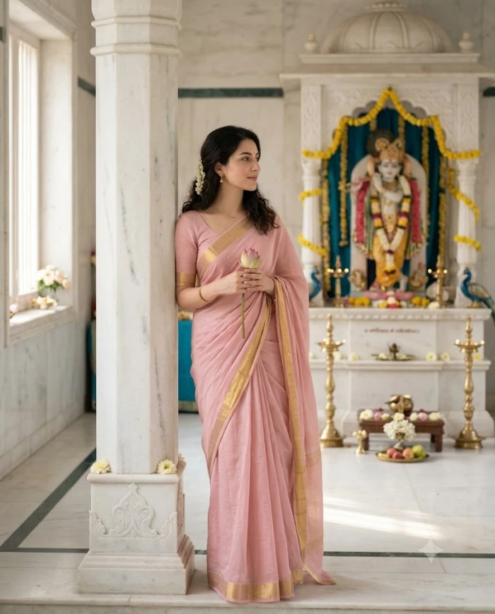 White Temple Janmashtami Look sample